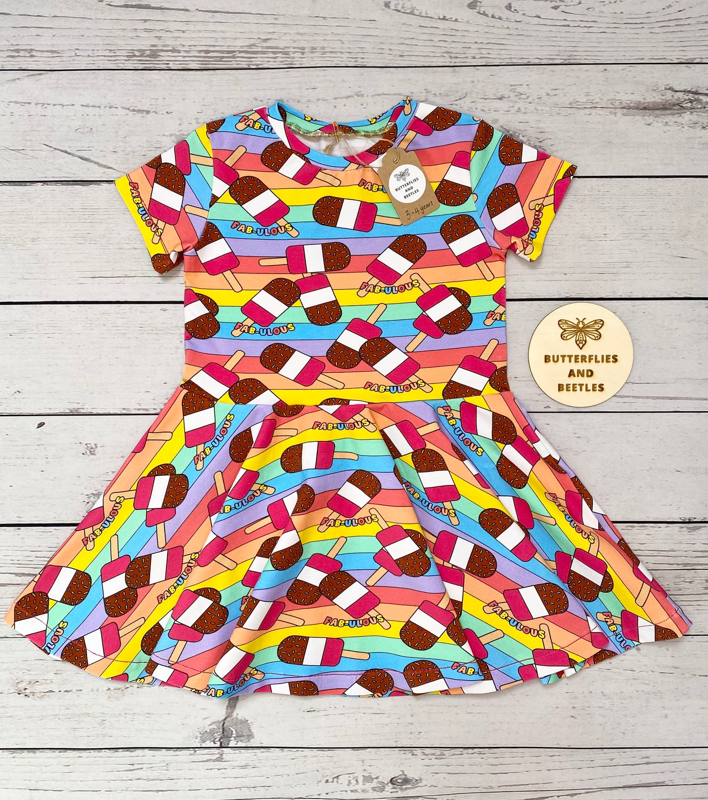 Short Sleeved Twirly Dress